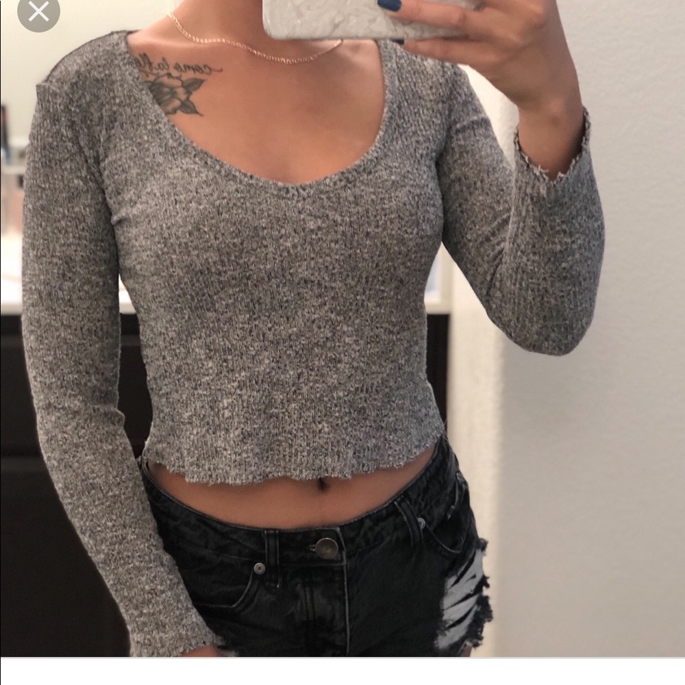 me to we grey basic long sleeve